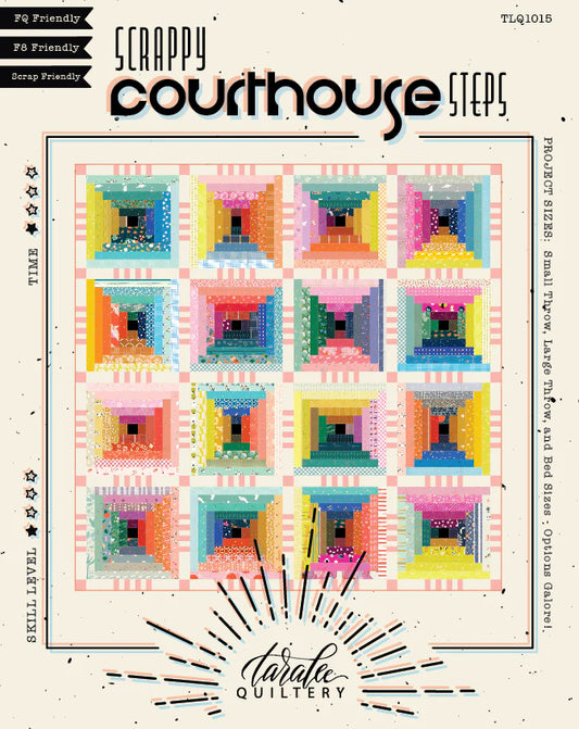 Scrappy Courthouse Steps Quilt Pattern - Tara Lee Quitery