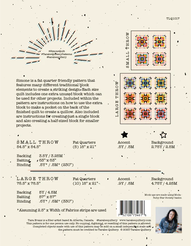 Simone Quilt Pattern - Taralee Quiltery