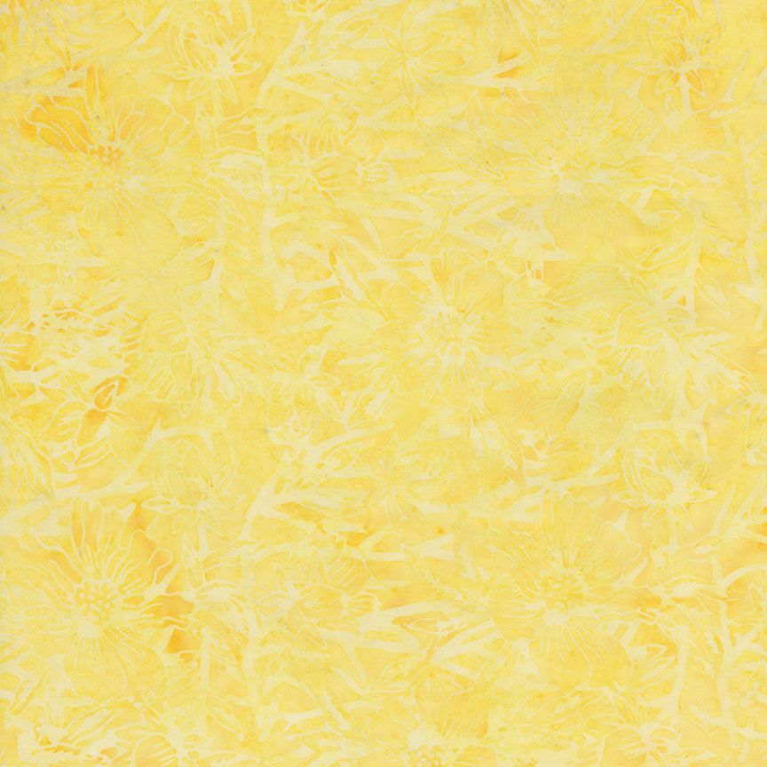 Tonga Pixie Batiks - Stamped Flowers on Branches - Marigold