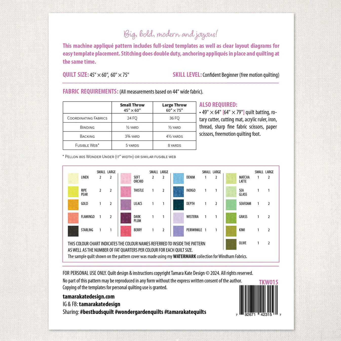 Best Buds Quilt Pattern - Tamara Kate