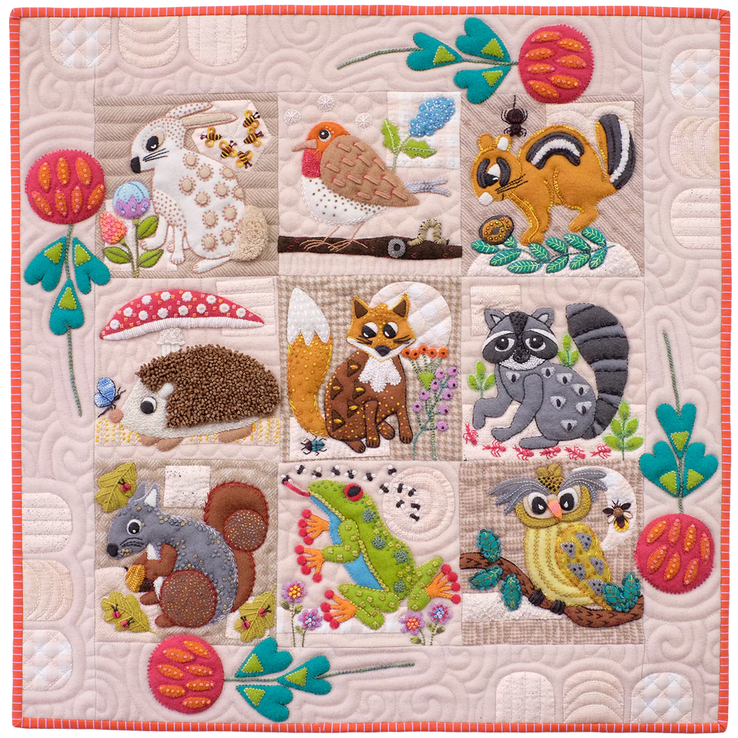 Critter and Clover Wool Felt Quilt Kit