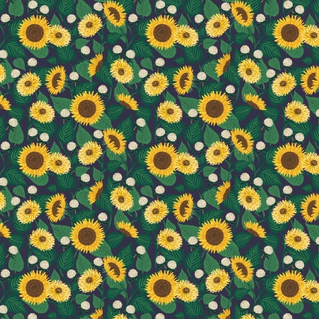Curio by Rifle Paper Company - Sunflower Fields in Navy