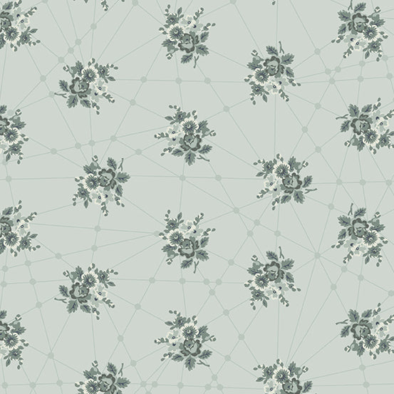 Nonna Fabric - Glassic Grey Little Bouquets - by Giucy Giuce for Andover
