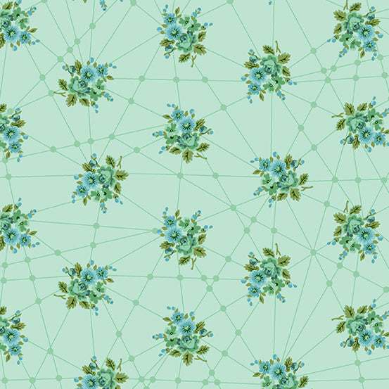 Nonna Fabric - Mint Little Bouquets - by Giucy Giuce for Andover