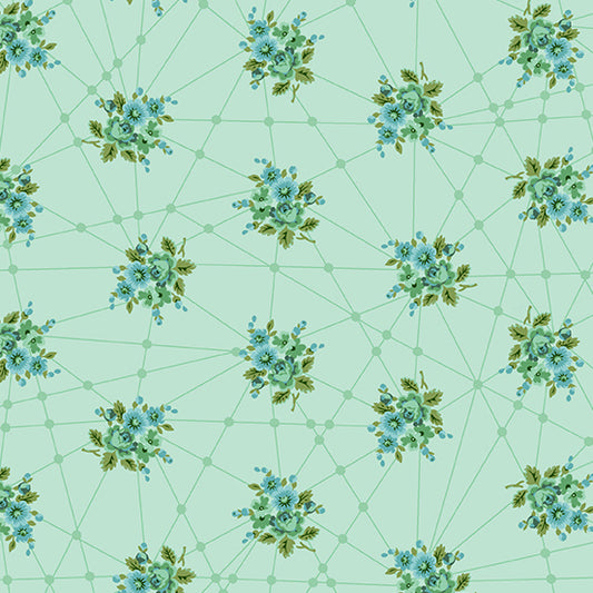 Nonna Fabric - Mint Little Bouquets - by Giucy Giuce for Andover