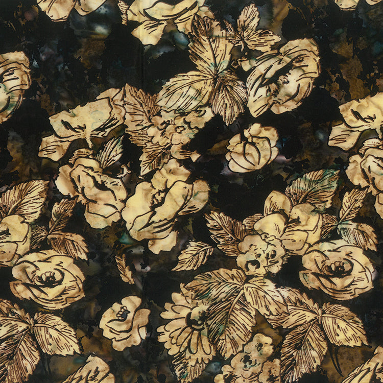 Flower Petals batik by Banyon Batiks - Soot