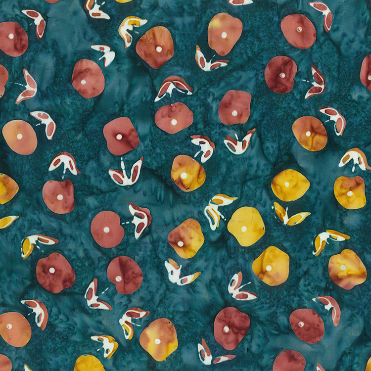 Flower Petals batik by Banyon Batiks - Teal