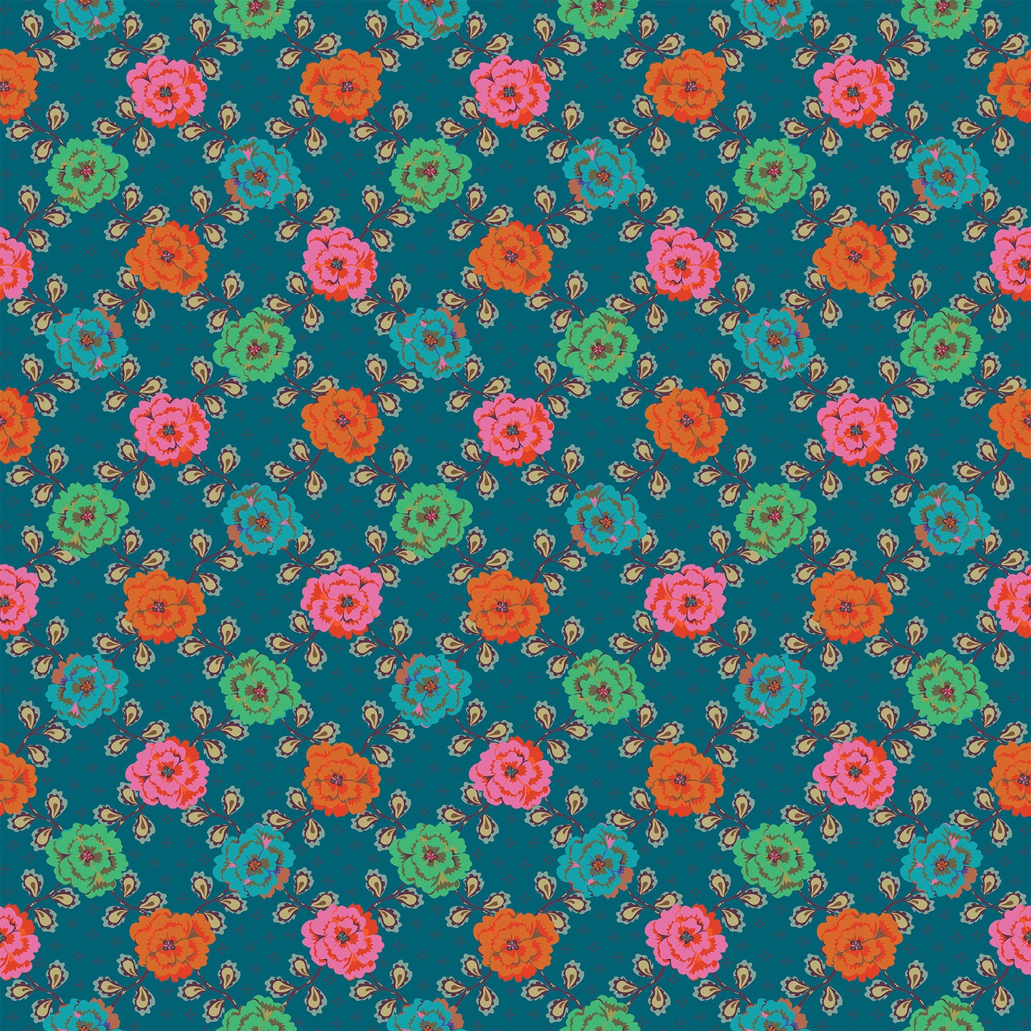 Kindred Sketches by Kathy Doughty for Figo - Teal