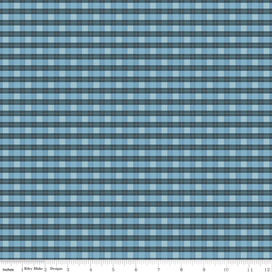 Woodland Flannel by Ben Byrd - Plaid - Blue