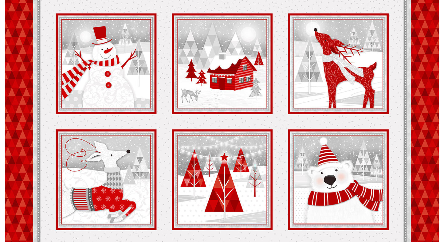 Winter Rendezvous Flannel by Jan Shade Beach -Panel - 24" repeat