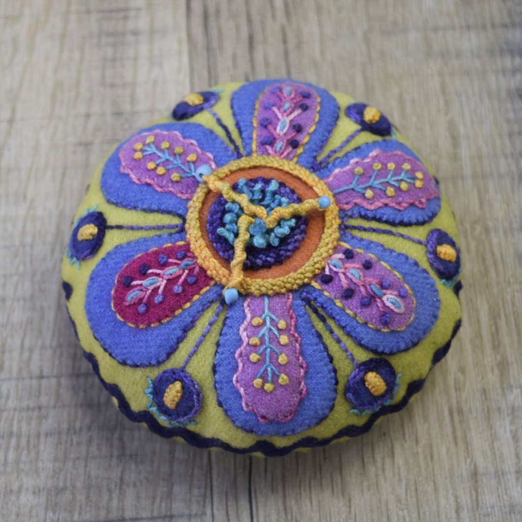 Flower Pincushion Kit - Wool Felt Embroidery - Sue Spargo