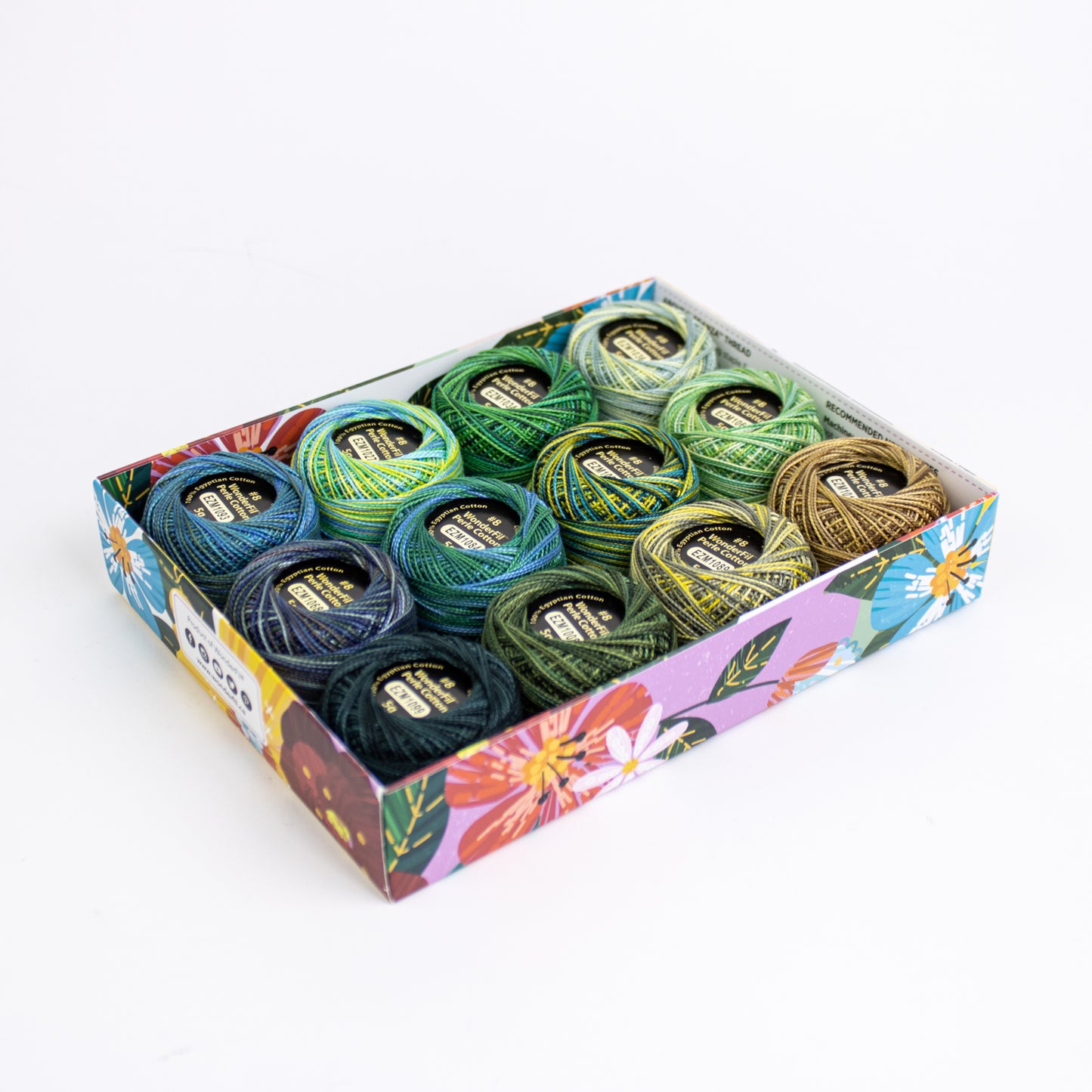 Wonderfil Pearle Cotton - 8 Weight Variegated Eleganza - Meadow