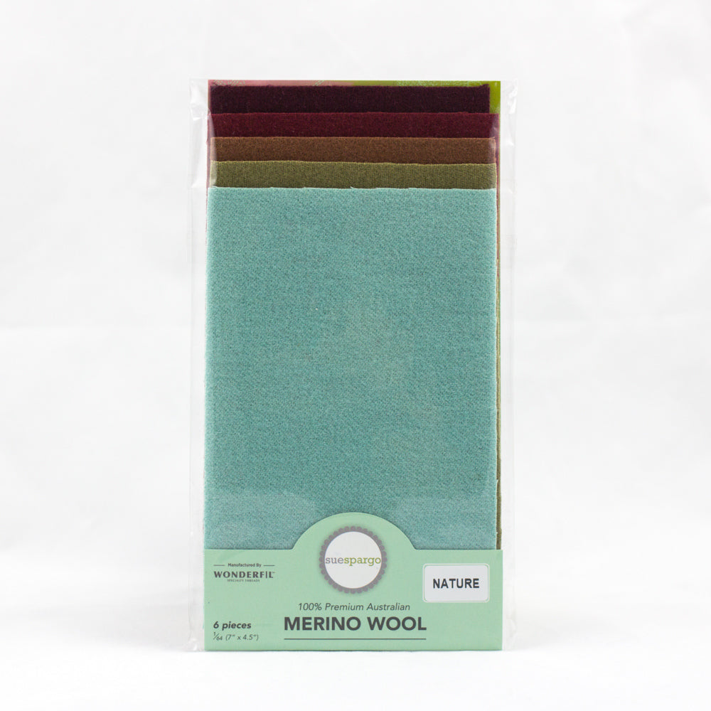 Sue Spargo Wool Fabric - 1/64 WooL Fabric Pack - 7" x 4.5" - Nature