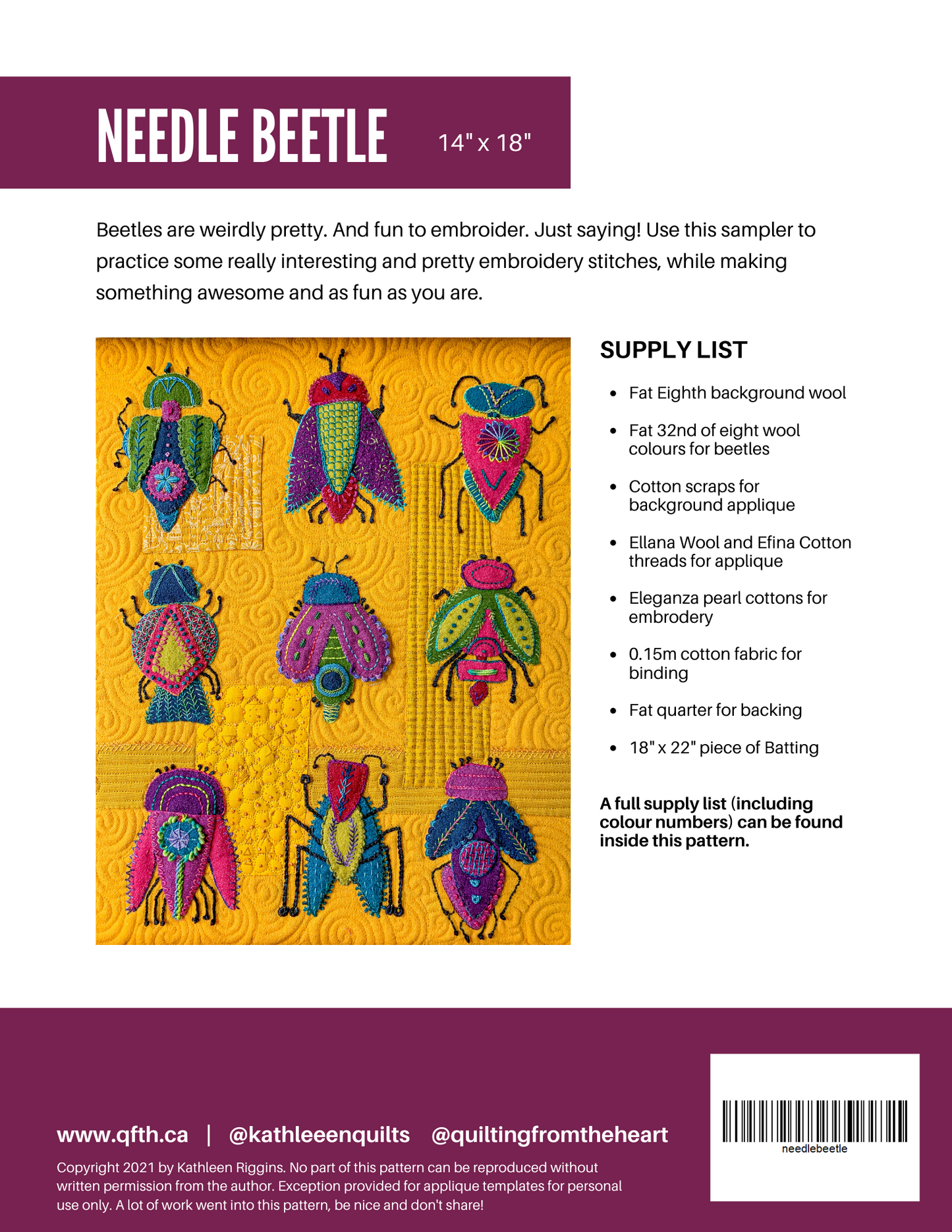 Needle Beetle Pattern Book