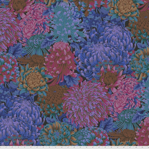 Kaffe Fassett Prints -Hokusai's Mums - Dark