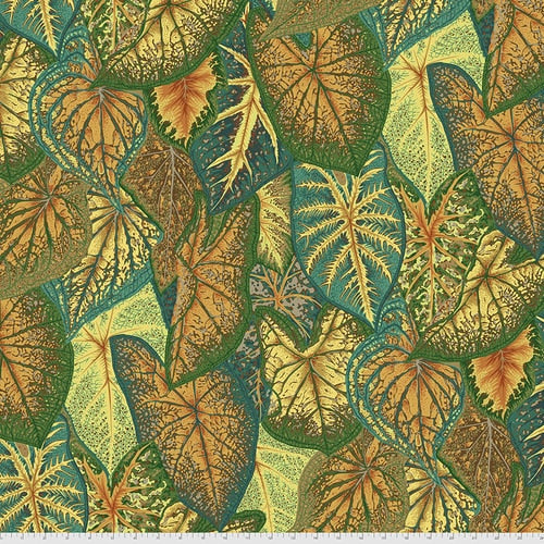 Kaffe Fassett Prints -Caladiums - Gold