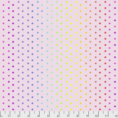 Tula Pink's True Colors Fabric - Hexy Rainbow Shell