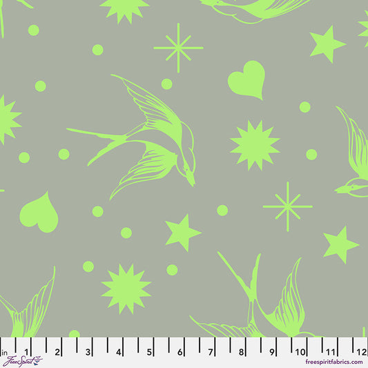 Tula Pink's Everglow - Fairy Flakes Karma - Neon True Colours