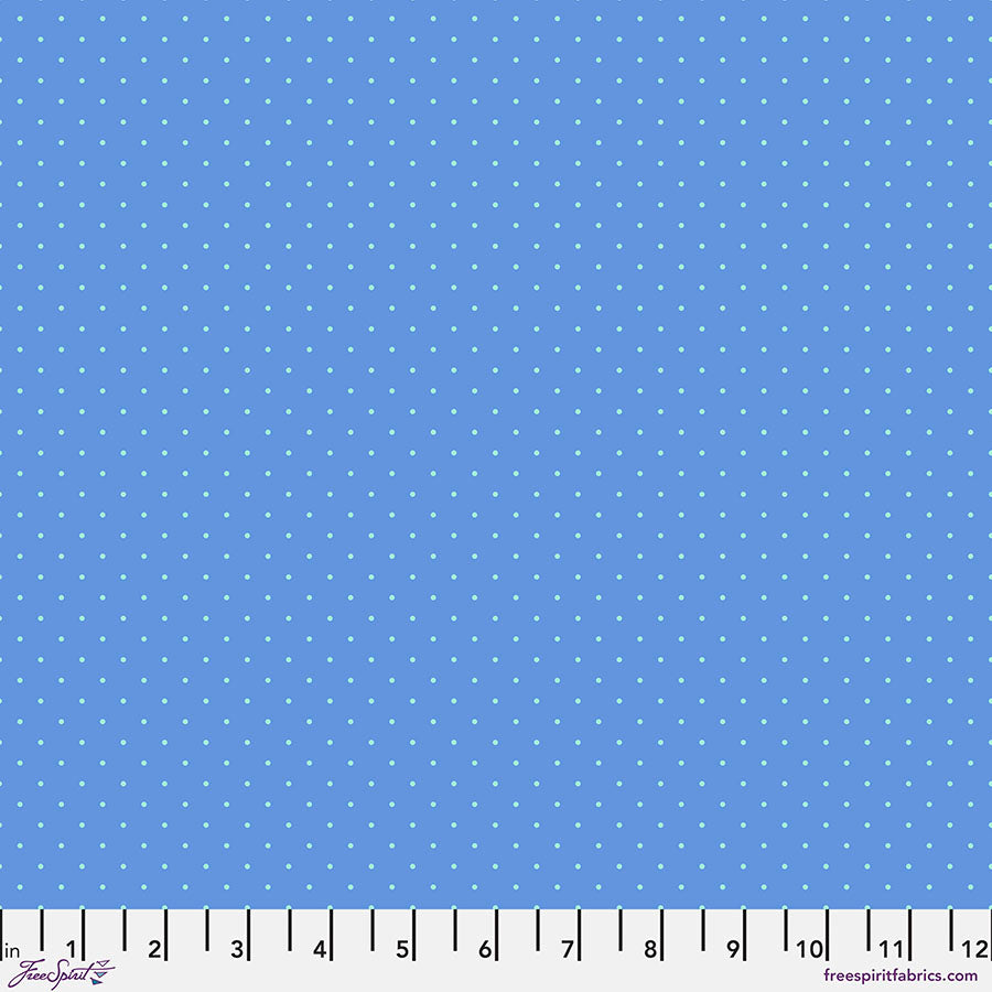 Tula Pink's True Colors Fabric - Tiny Dots - Bluebell