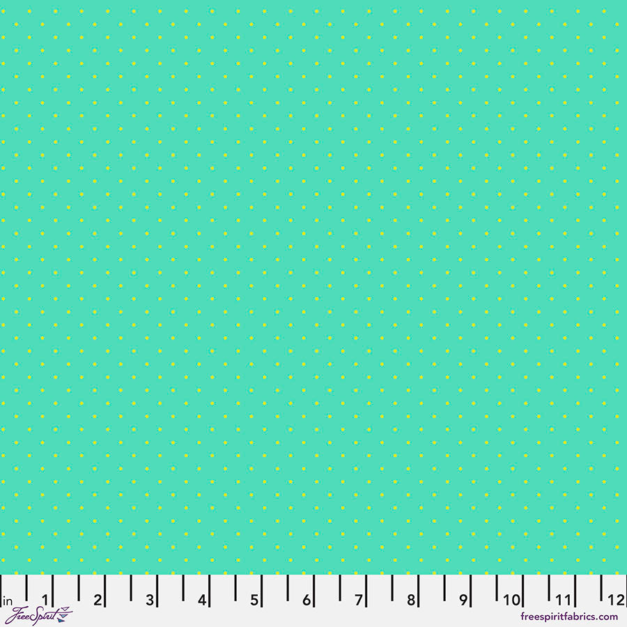 Tula Pink's True Colors Fabric - Tiny Dots - Peacock