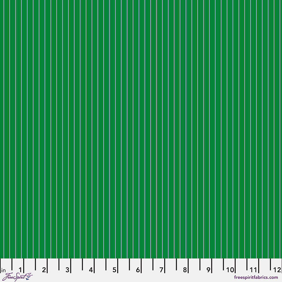 Tula Pink's True Colors Fabric - Tiny Stripe - Fern