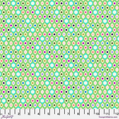 Tula Pink's Parisville Deja Vu - Eye Drops Mint