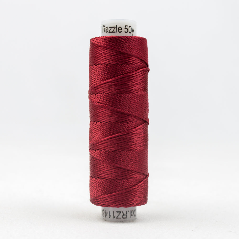 Sue Spargo's Solid Razzle Thread - 100% Rayon Thread - RZ1148 - Tango Red