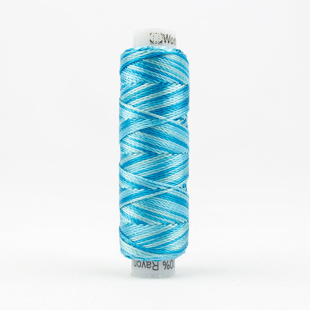 Sue Spargo's Variegated Razzle Thread - 100% Rayon Thread - RZM05 - Little Blue Box