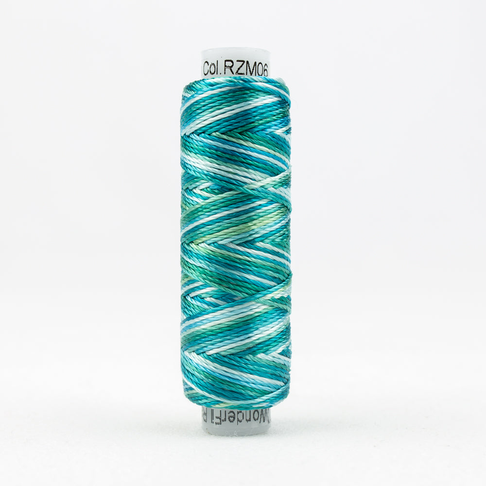 Sue Spargo's Variegated Razzle Thread - 100% Rayon Thread - RZM06 - Tropical Teal
