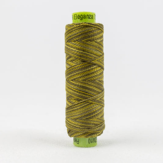 Sue Spargo's Eleganza Pearle Cotton Variegated - Olive Pit - EZM10
