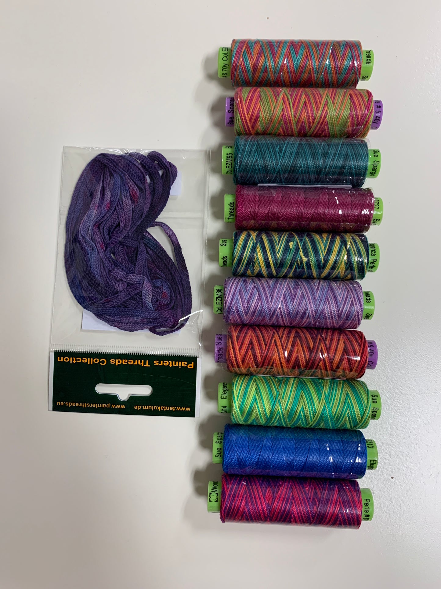 Embellishment Pack for Wool Circles Sew Along - 10 Eleganza Threads plus One Ribbon Floss Cotton