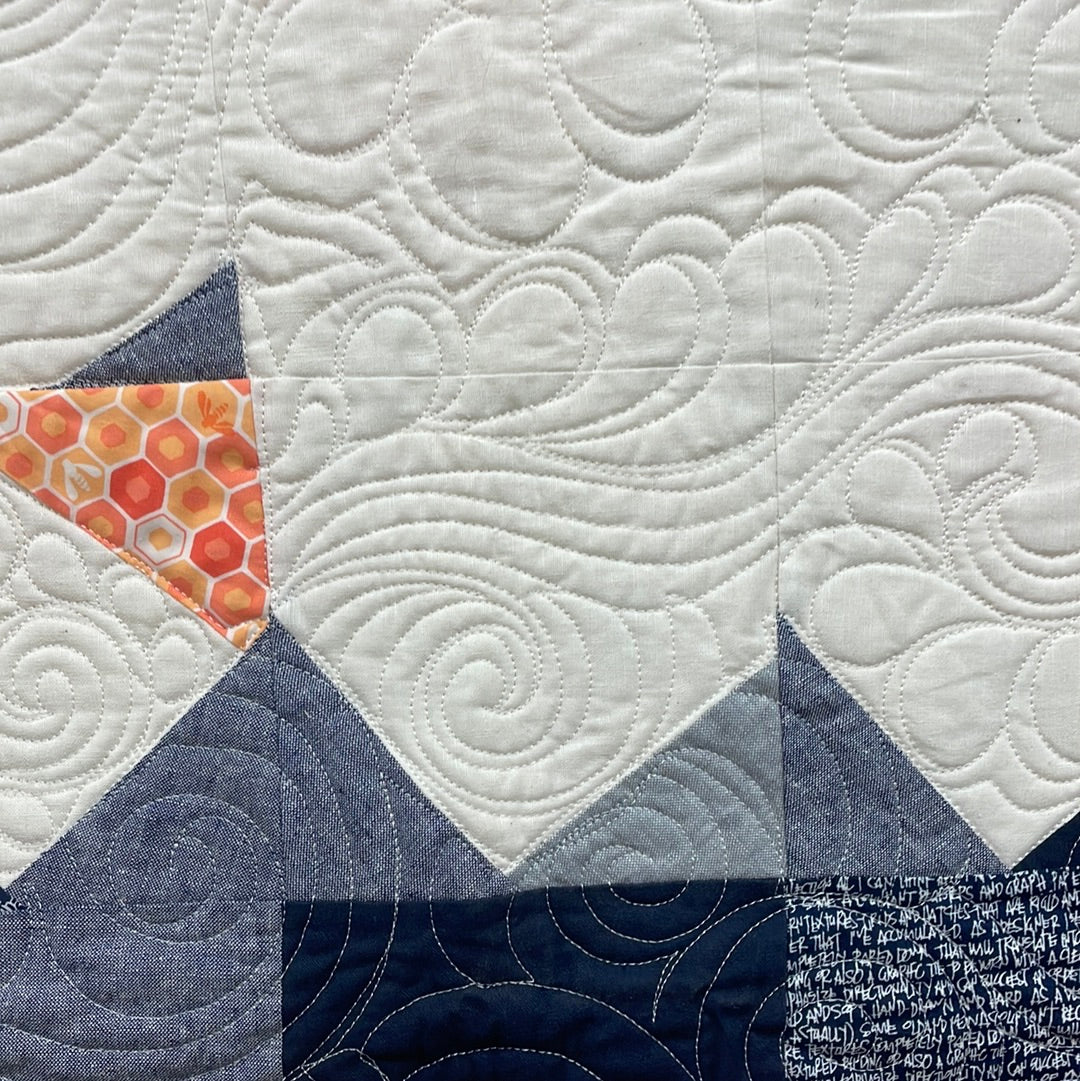 Navy and Coral Quilt