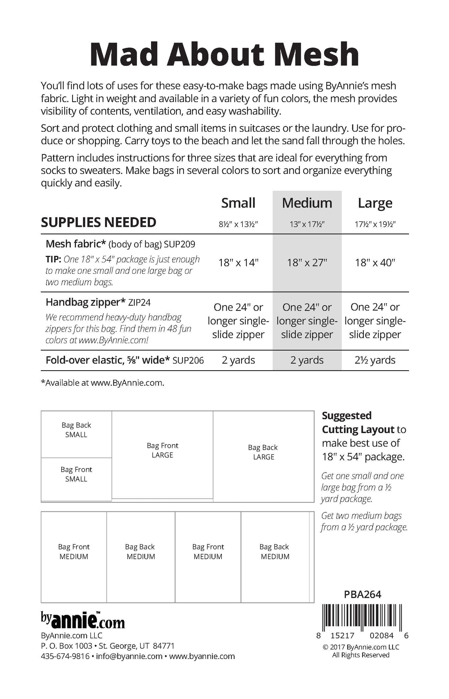Mad About Mesh - Bag Pattern - By Annie