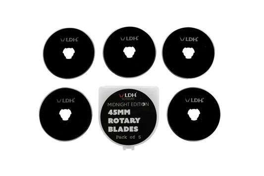 45mm Midnight Edition Rotary Blades - Five Pack - LDH Scissors