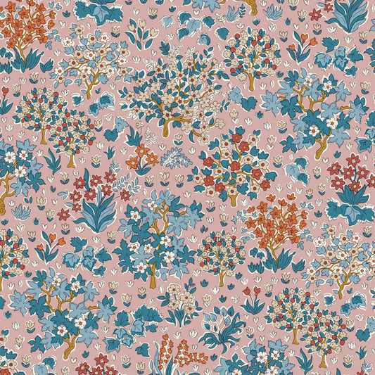 Autumn Woodland Fabric || Liberty of London Quilting Cotton || Bountiful Forest Pink