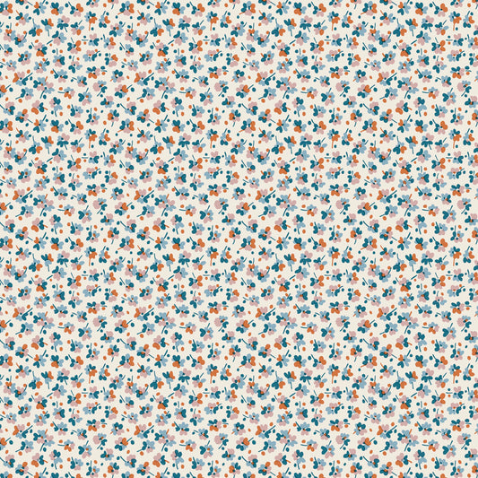 Autumn Woodland Fabric || Liberty of London Quilting Cotton || Clover Speckle in Blue