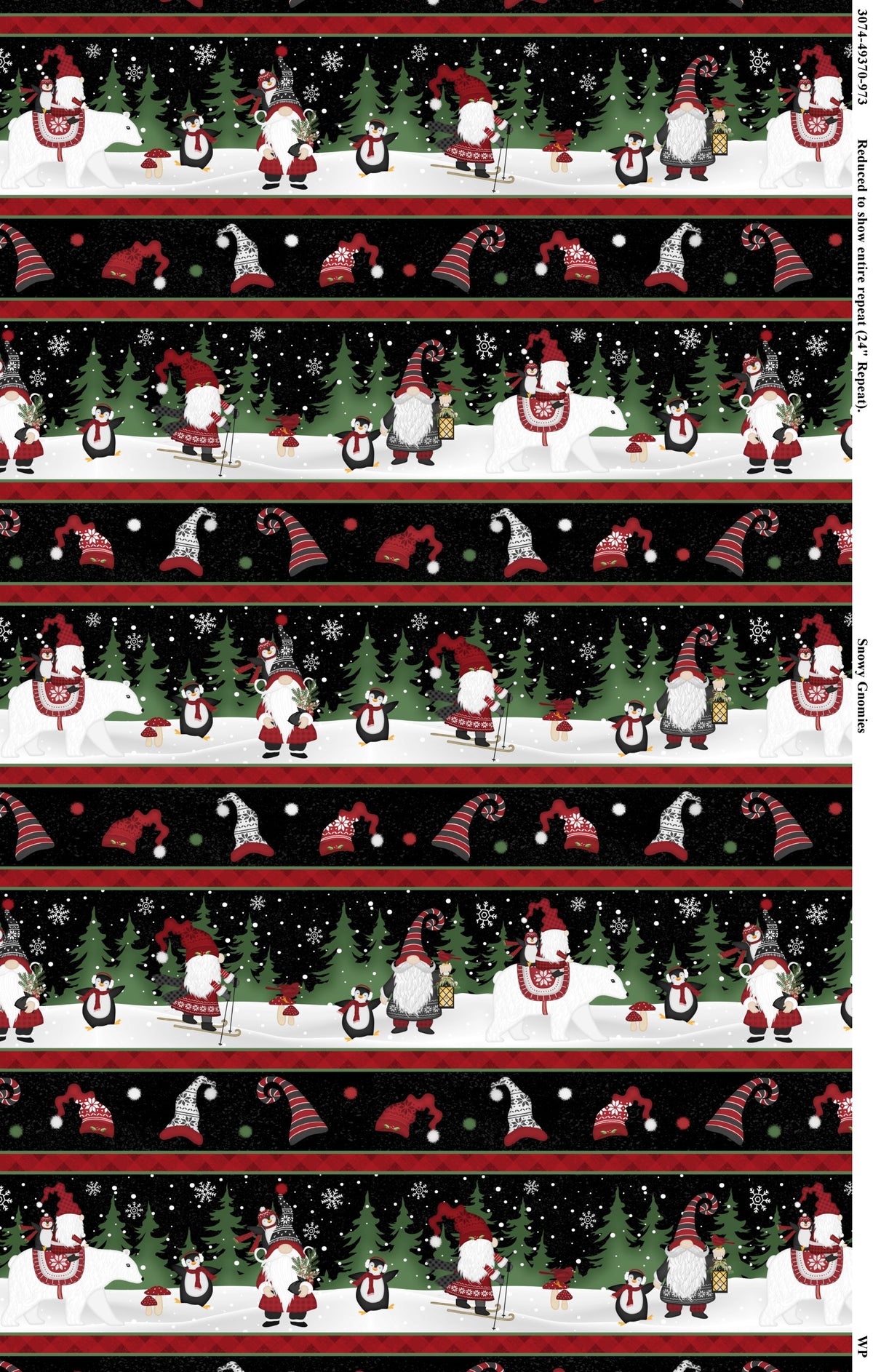 Snowy Gnomies || Wilmington Prints || Border Print