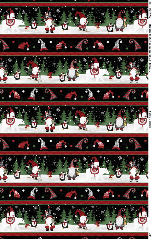 Snowy Gnomies || Wilmington Prints || Border Print