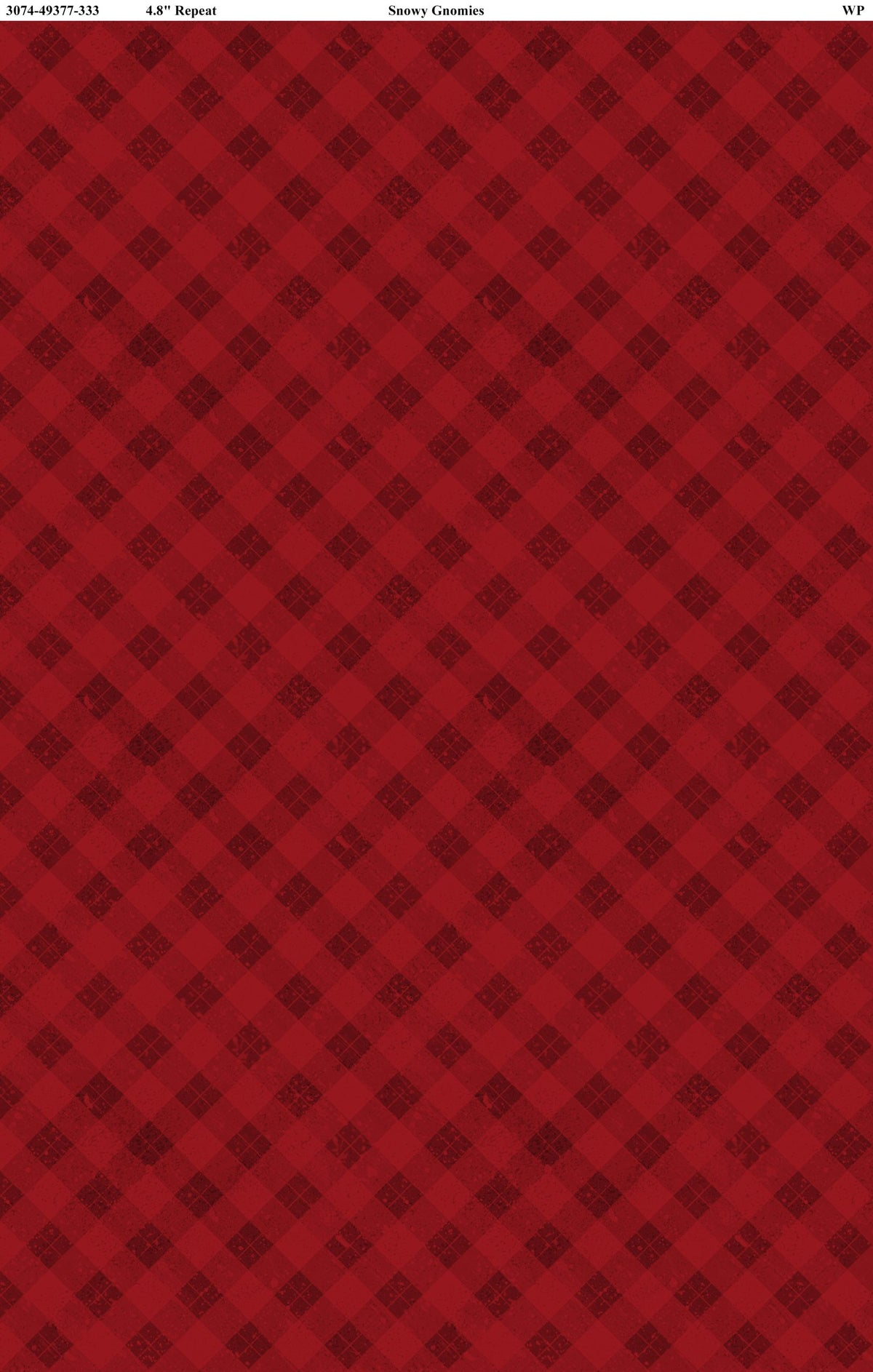 Snowy Gnomies || Wilmington Prints || Gingham in Red