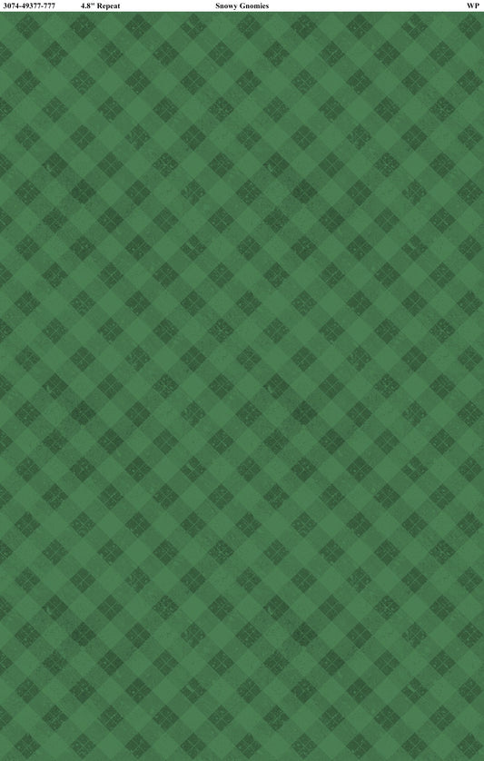 Snowy Gnomies || Wilmington Prints || Gingham in Green