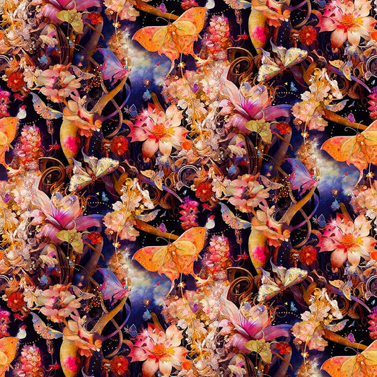 Night Garden Fabric - Blank Quilting - Moths