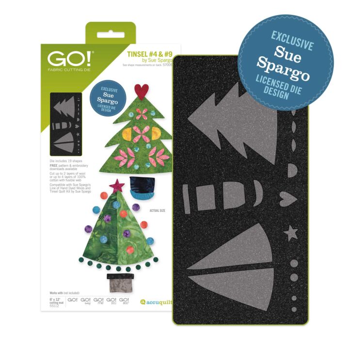 GO! Tinsel #4 & #9 Die by Sue Spargo Die || Accuquilt