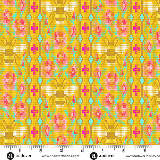 Jinny Fabrics || Alison Glass || Beadwork in Honey