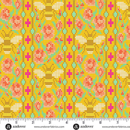 Jinny Fabrics || Alison Glass || Beadwork in Honey