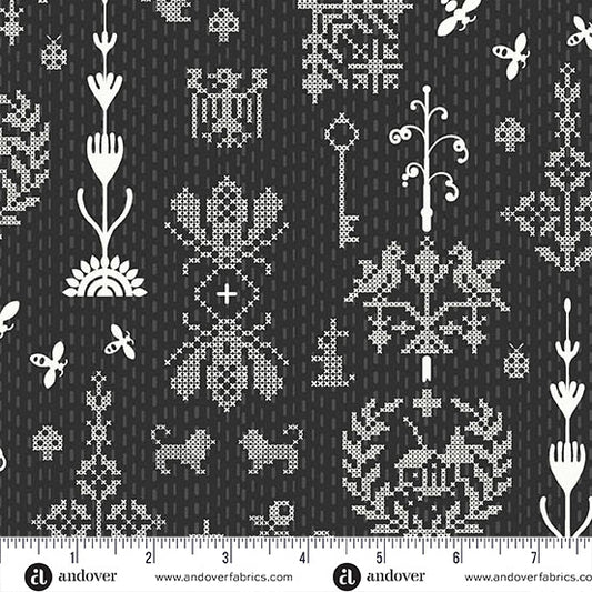 Jinny Fabrics || Alison Glass || Redwork in Panda