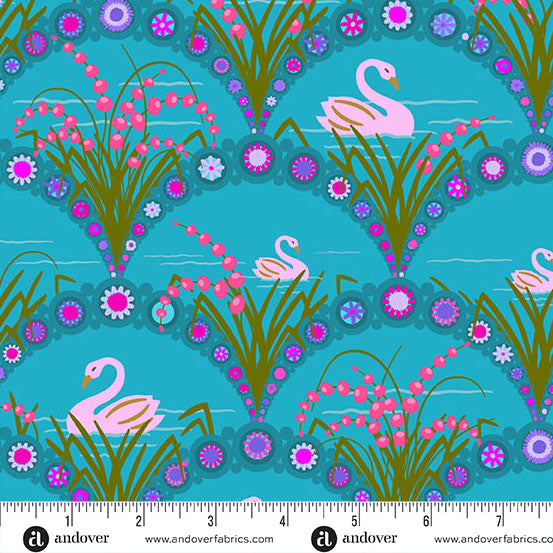 Menagerie || Alison Glass || Swan Peacock || Preorder, Arrives December / January
