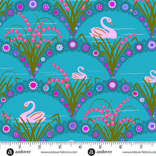 Menagerie || Alison Glass || Swan Peacock || Preorder, Arrives December / January