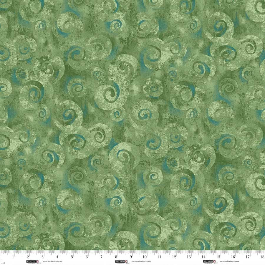 Spiral Storm 118" Wide Backing || Studio E || Matcha