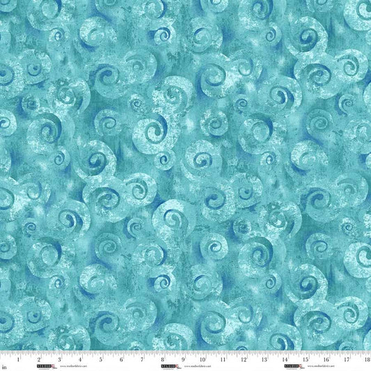 Spiral Storm 118" Wide Backing || Studio E || Aqua