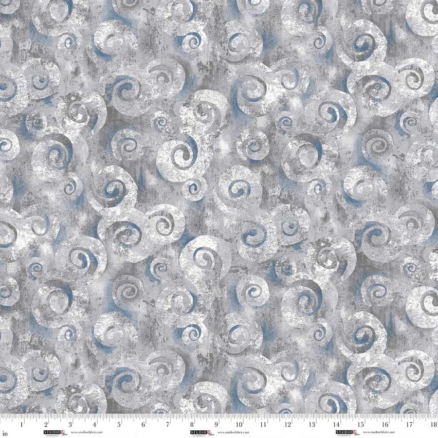 Spiral Storm 118" Wide Backing || Studio E || Pigeon